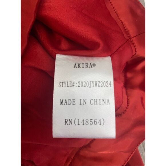 Akira Satin Midi Skirt Zip Up Front Red Women’s Sz Small - Picture 3 of 5